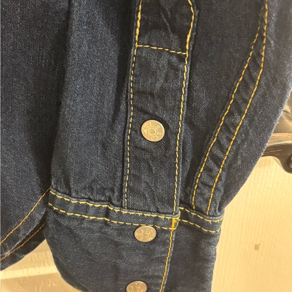 Vintage 2003 Levi’s Type 1™ Western Pearl Snap Shirt Mens M Dark Denim Y2K - Picture 6 of 12